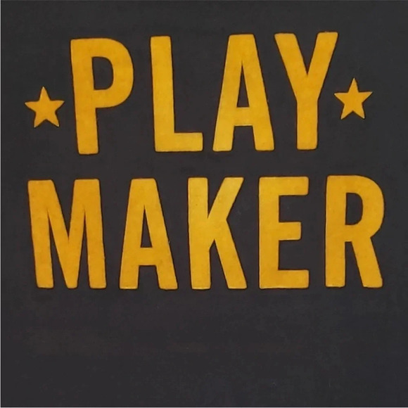 Nike *Play Maker* Slim Fit Women’s T-shirt in black & yellow felt text in medium - Picture 3 of 6